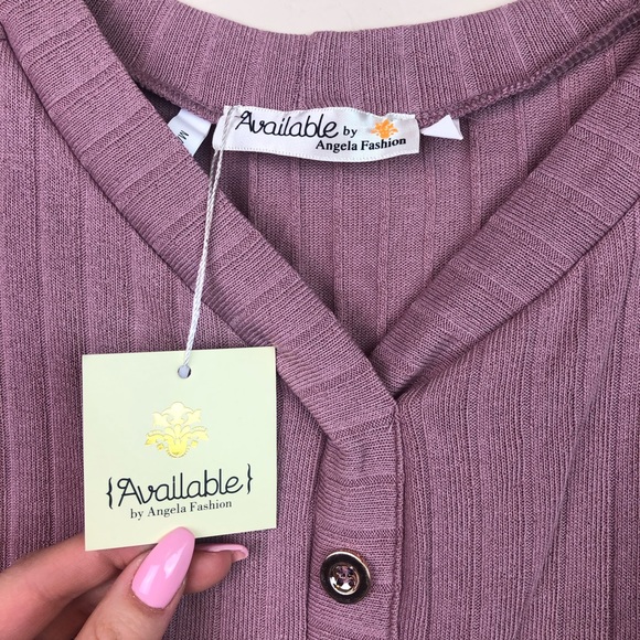 Mauve Pink Button Down Bodycon Mini Dress - Picture 4 of 8